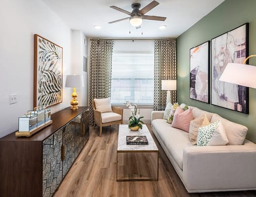 Cozy living room in a senior living facility