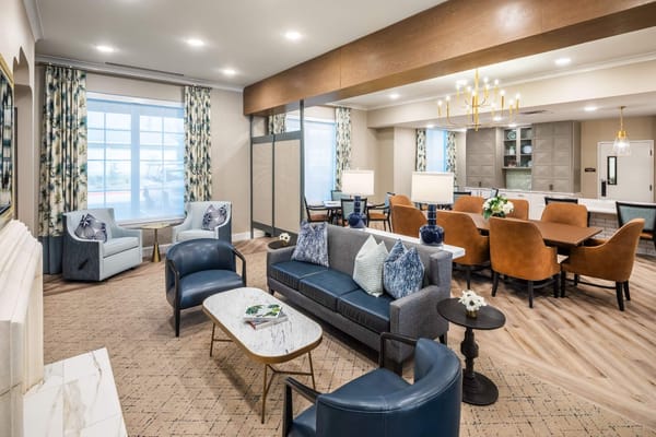 Cozy common area with seating and dining space