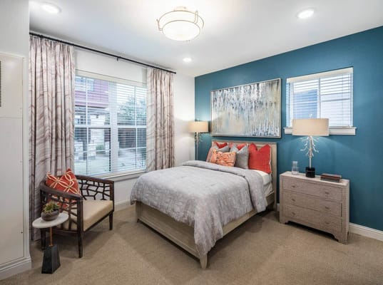 Cozy private bedroom with modern decor