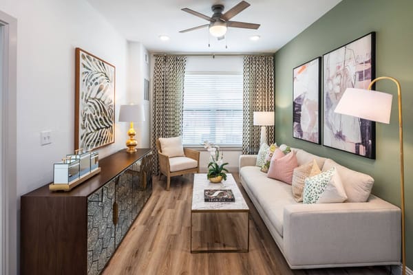 Stylish interior living area with modern decor