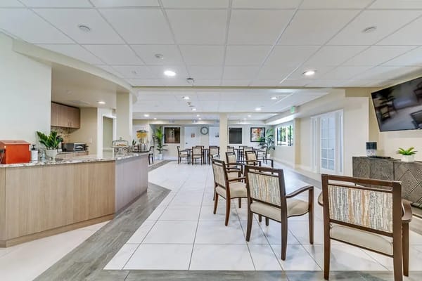 Common area with seating and decor