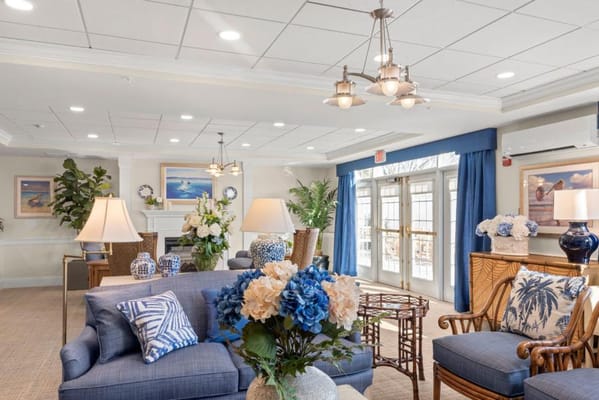 Welcoming common area with comfortable seating and decor