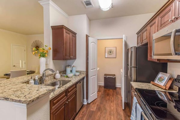 Interior view of a nicely decorated kitchen