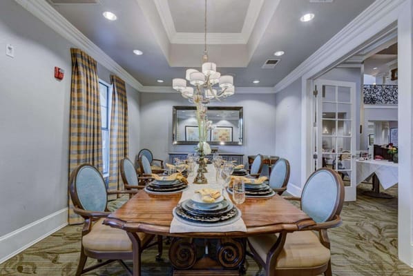 Elegant dining room set for a meal
