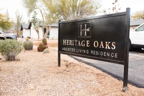 Sign for Heritage Oaks Assisted Living Residence