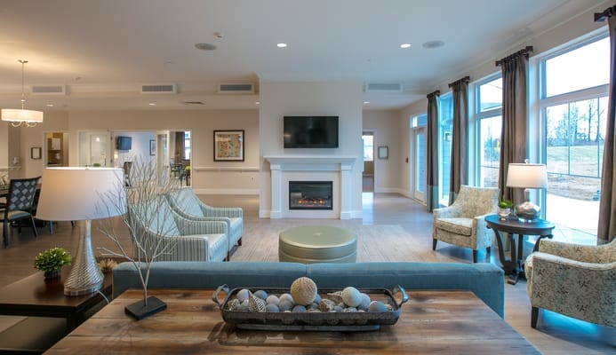 Bright and welcoming common area with comfortable seating