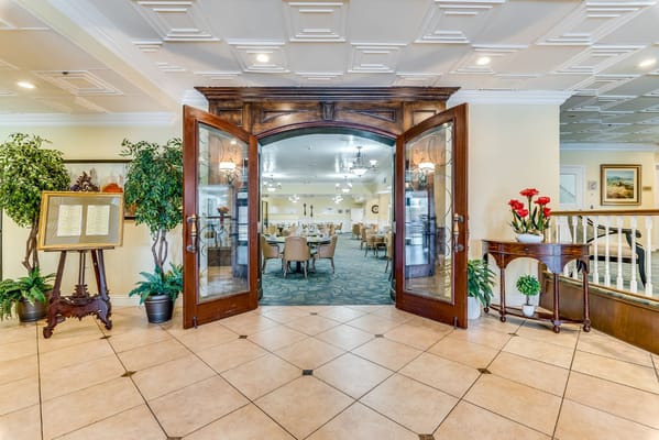 Entrance to the dining area with elegant decor