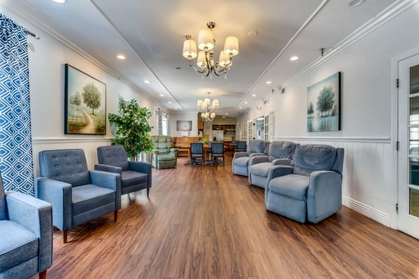Interior view of a common area in a senior living facility