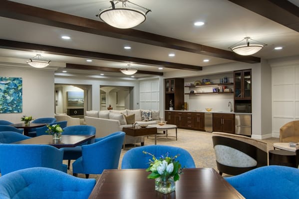 Common area with modern furniture and decor