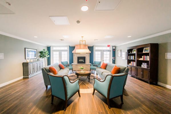 Bright common area with comfortable seating