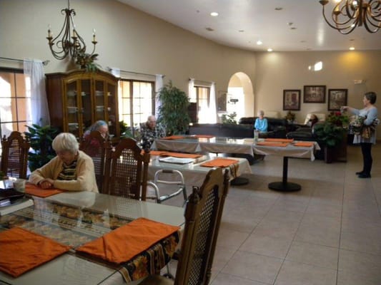 Residents enjoying a community common area