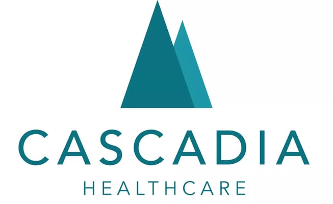 Cascadia Healthcare logo with mountain design