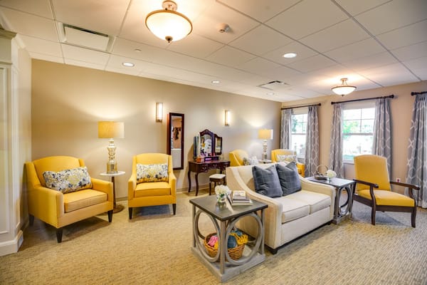 Bright common area with comfortable seating