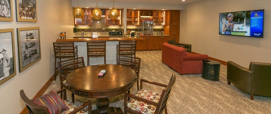 Common area with seating and a kitchenette