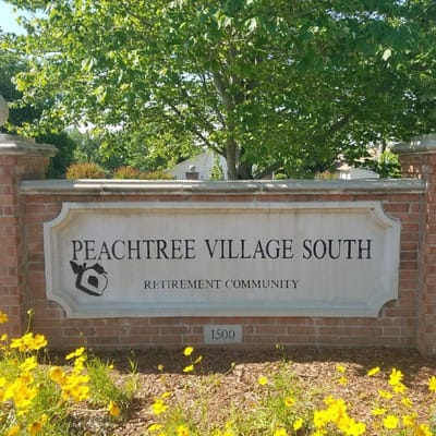 Signage for Peachtree Village South retirement community