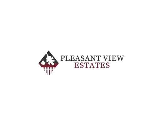 Logo of Pleasant View Estates on a white background