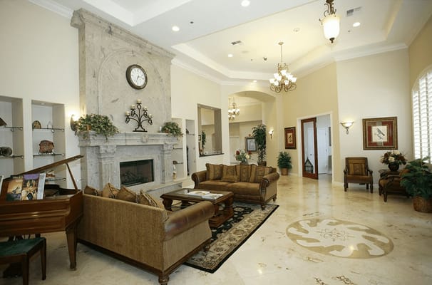 Bright and welcoming lobby area with comfortable seating