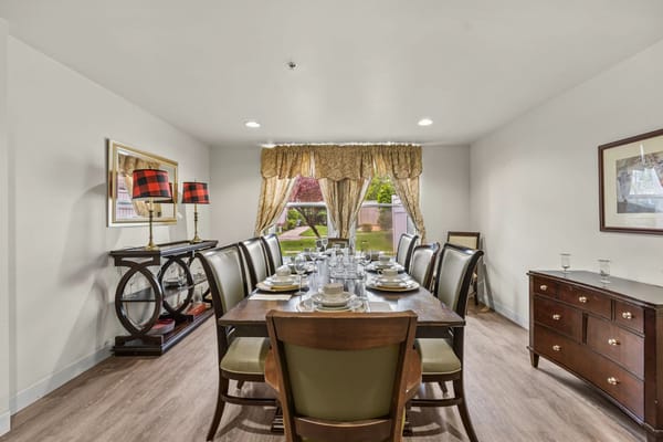 Elegant dining room set for a meal