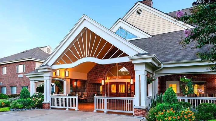 Exterior view of Atria Westchase building entrance