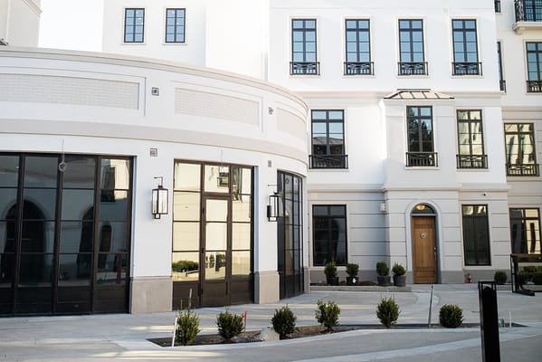 Exterior view of a modern assisted living facility