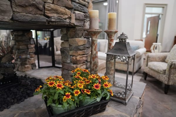 Cozy interior with flowers and decorative items