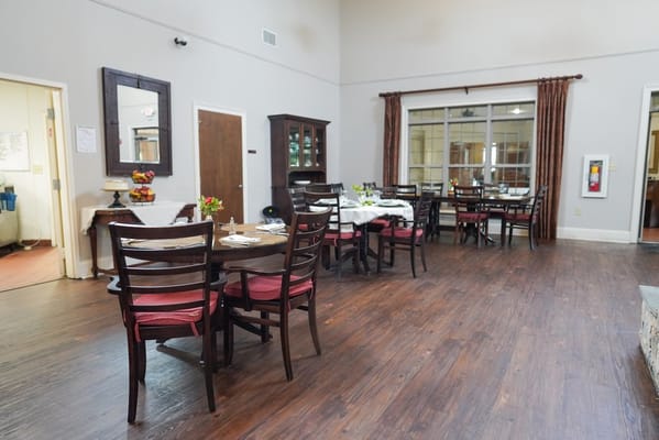 Interior dining room with tables and chairs