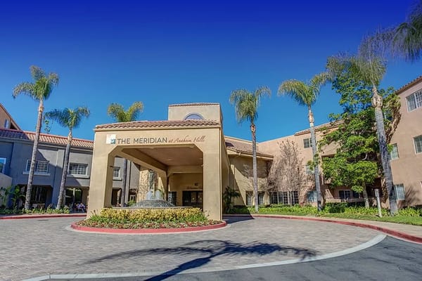 Exterior view of The Meridian at Anaheim Hills facility