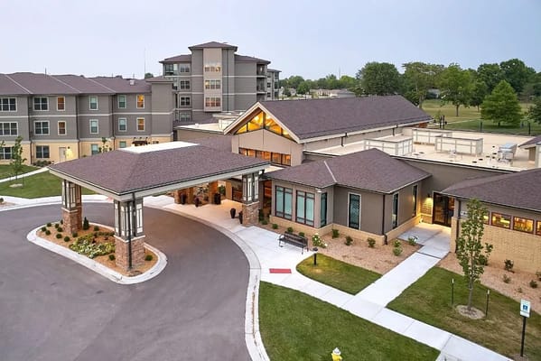 Exterior view of the assisted living facility entrance