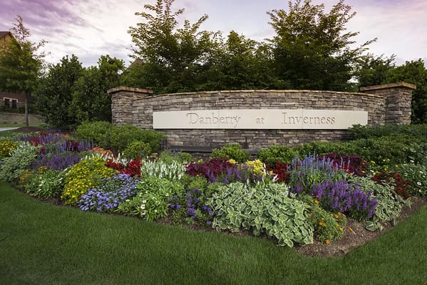 Colorful flowerbed at the Danberry at Inverness entrance