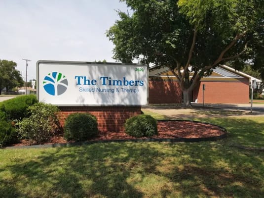 Signage for The Timbers Skilled Nursing & Therapy facility