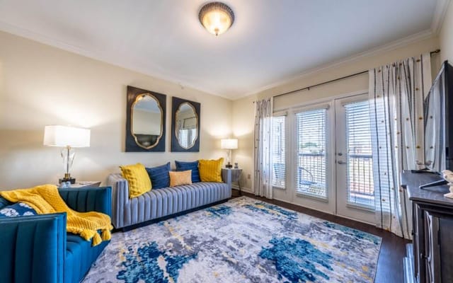 Bright and inviting lounge area in the facility