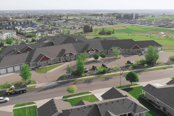 Aerial view of Good Samaritan Society facility surrounded by landscape