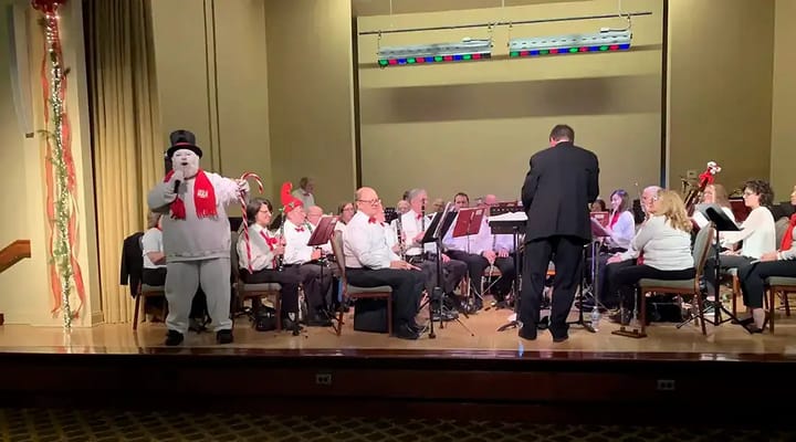 Residents enjoying a musical performance in the activity room