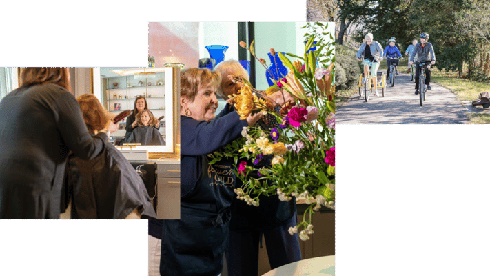 Residents engaging in activities and enjoying the outdoors