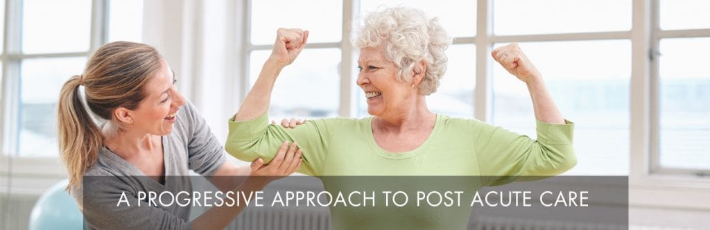 A caregiver assisting a senior woman in a bright indoor space