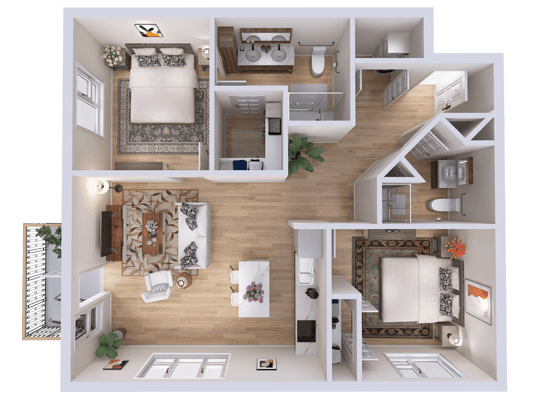 Floor plan layout of a resident's apartment