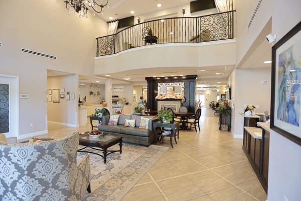 Interior view of a welcoming common area in the facility