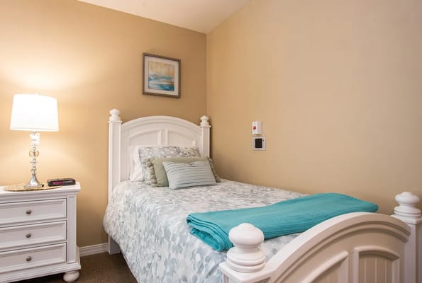 Cozy private bedroom with light decor