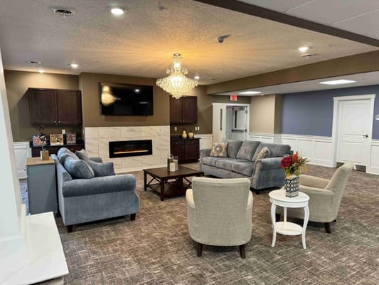 Cozy common area with comfortable seating and decor