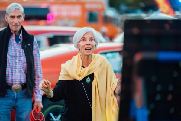 Happy residents engaging in an outdoor event