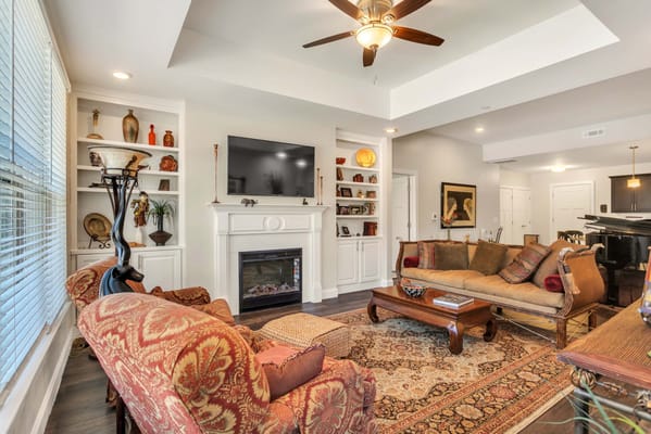 Cozy common area with comfortable seating and decor