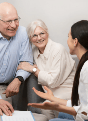 Engaging conversation between residents and staff