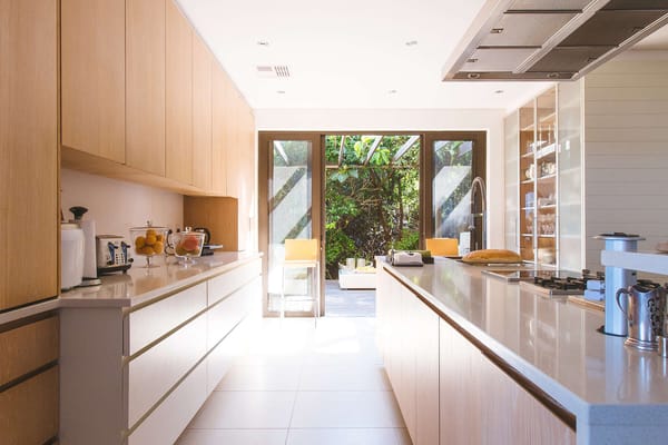 Bright kitchen with outdoor view and modern design