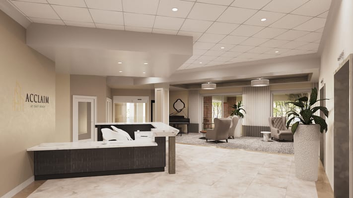 Interior view of a welcoming reception area