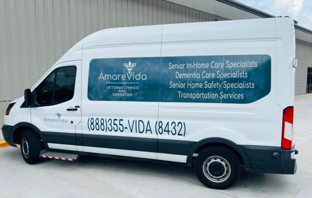 Facility transport van with service information