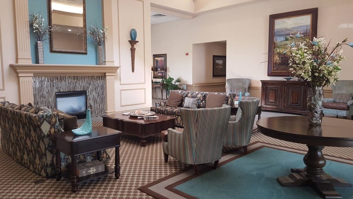 A cozy common area with comfortable seating