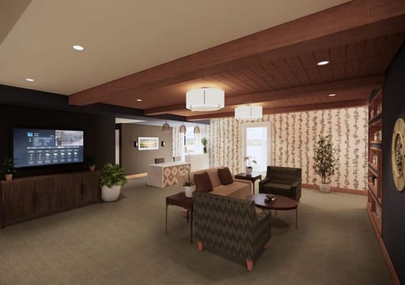 Interior common area of a senior living facility