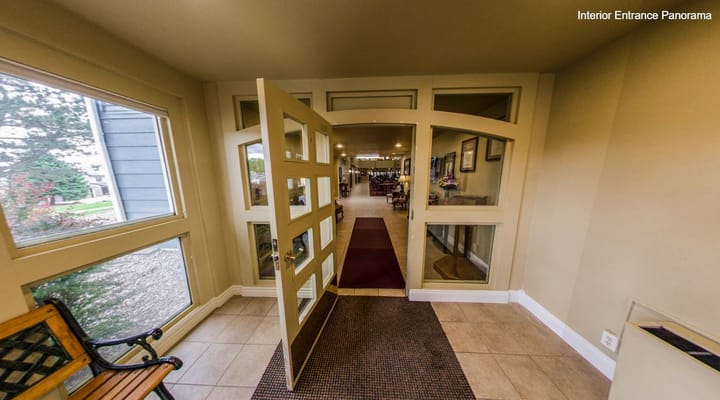 Interior entrance view of the assisted living facility