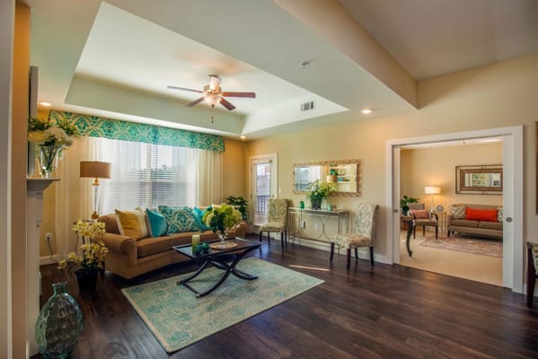 Comfortable living room in a senior care facility