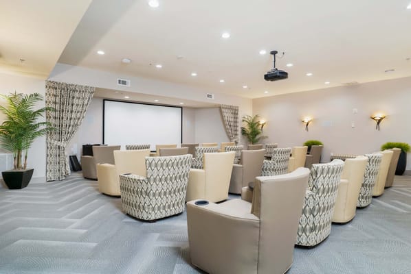 Bright interior of a theater-style common area